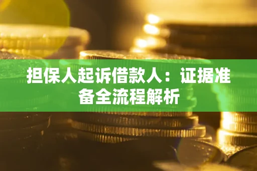 北京担保人起诉借款人：证据准备全流程解析