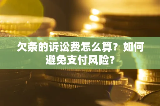 北京欠条的诉讼费怎么算？如何避免支付风险？